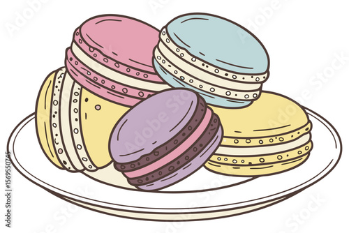 french macaroons on a white background