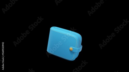Cashback icon with credit card isolated on black background. Cashback or money back label. 3d render animation