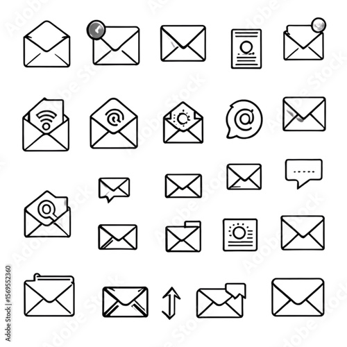 メッセージ封筒アイコンセット｜Message Envelope Icon Set