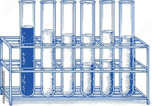 A detailed hand-drawn illustration of laboratory tool. Ideal for quality testing, cosmetic R&D, skincare formulation and vintage science-themed design.	