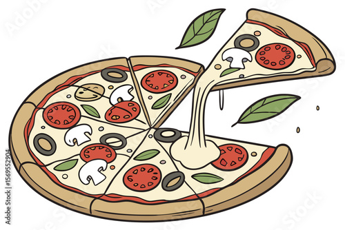 pizza with salami