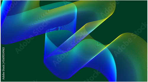 Blend Wavy Curved Background Gradient Design Abstract Vector Illustration