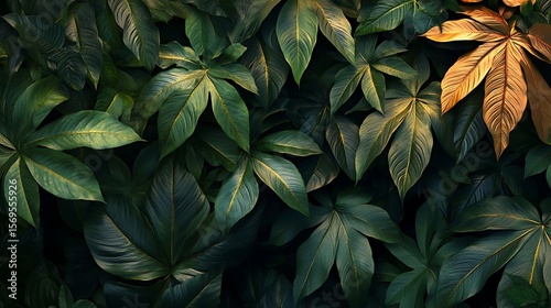 Lush Tropical Leaf Background. (1)