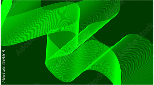 Blend Wavy Curved Background Green Design Abstract Vector Illustration