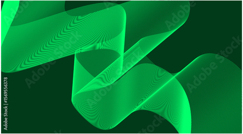 Blend Wavy Curved Background Green Cyan Design Abstract Vector Illustration
