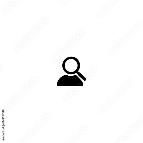 Vector Icon of User Profile with Magnifying Glass Representing Search or Detailed Analysis