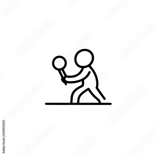 Vector Icon of Person Holding Magnifying Glass Representing Search Investigation or Analysis