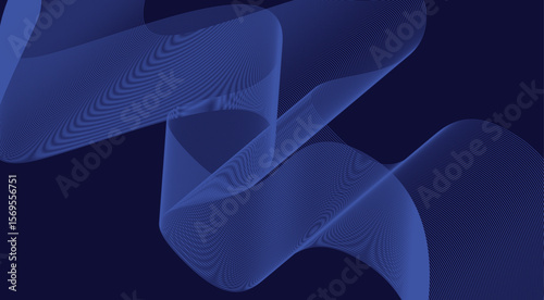 Blend Wavy Curved Background Blue Design Abstract Vector Illustration
