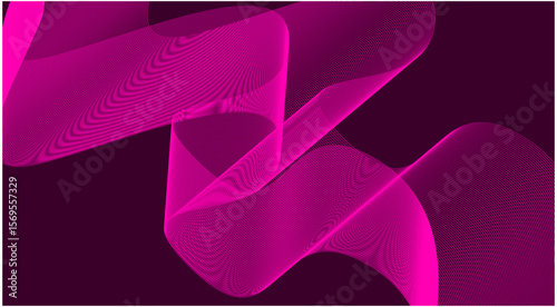 Abstract Wave Background Pink Color Design Stylized Lines Art Vector Illustration