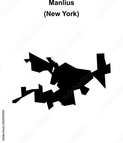 Manlius (New York) blank outline map