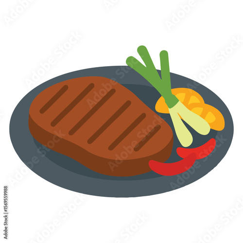 Carne asada food vector, Mexican Food clipart, Mexican Carne asada illustration, food isolated
