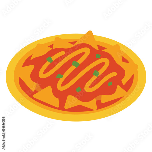Chilaquiles food vector, Mexican Food clipart, Mexican Chilaquiles illustration, food isolated

