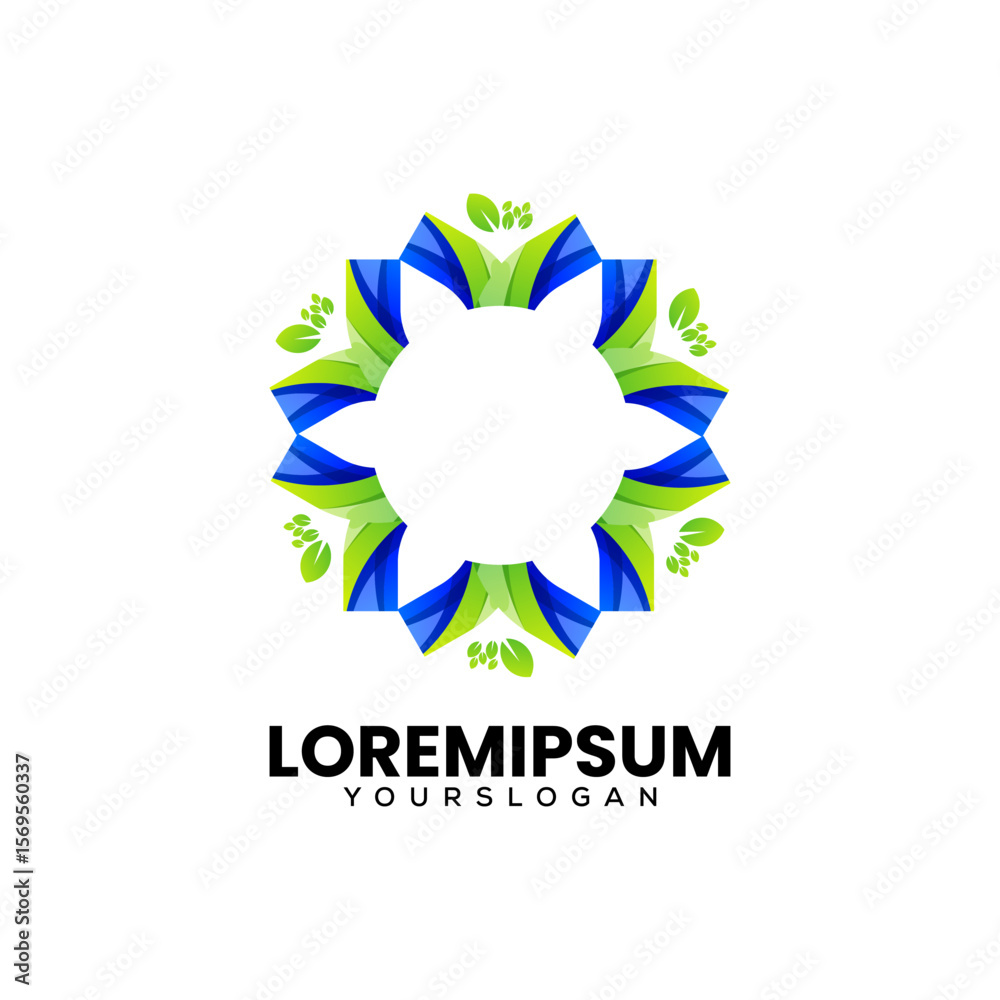 Obraz premium creative flower abstract gradient logo design