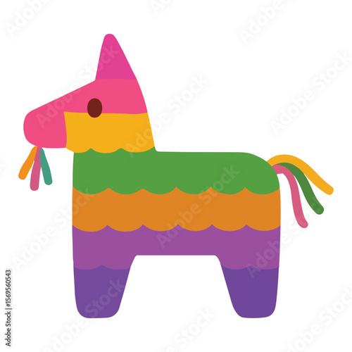 Mexican Donkey Pinata Bunting vector, Mexican clipart design, mexican traditional illustration
