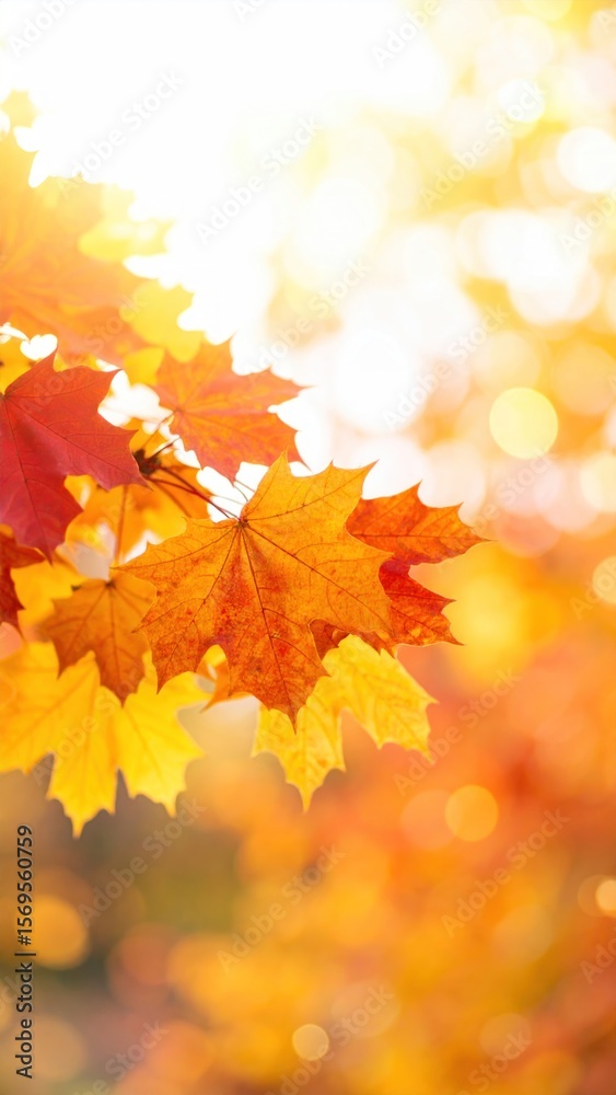 Fototapeta premium Autumn Leaves with Bokeh