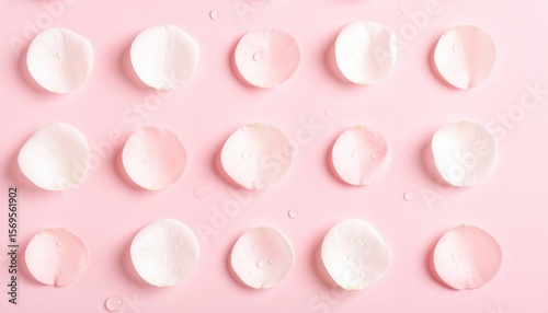 Delicate Rose Petals Pattern On Pink Background