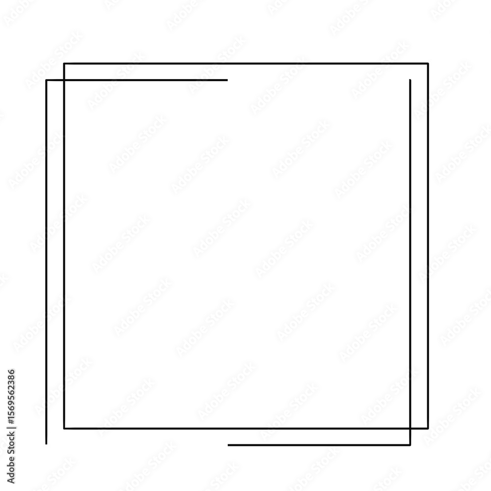 Obraz premium Black thin line square frame element..