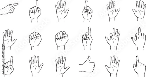 vector illustration of hand gestures