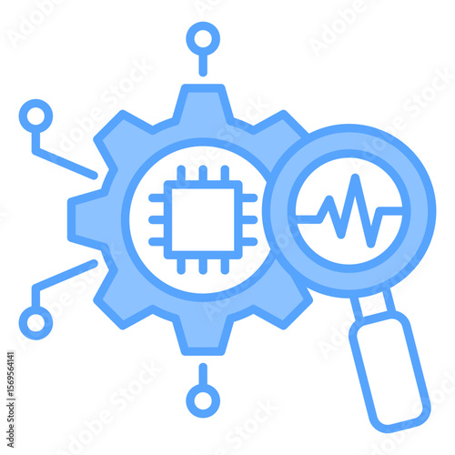 Anomaly Detection Blue Icon