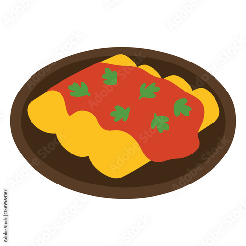 Sauce Enchiladas food vector, Mexican Food clipart, Mexican Sauce Enchiladas illustration, food isolated
