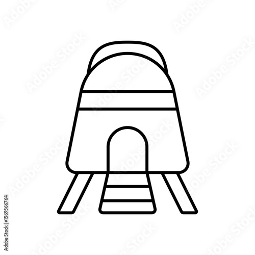 Space Lander Planetary Exploration Line Icon