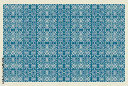 Blue tiles form a seamless vector pattern, offering a refreshing visual style suitable for enhancing wall or floor spaces with cool, elegant vibes.

