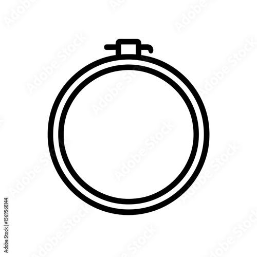 Embroidery hoop icon representing textile and hand stitching – outline
