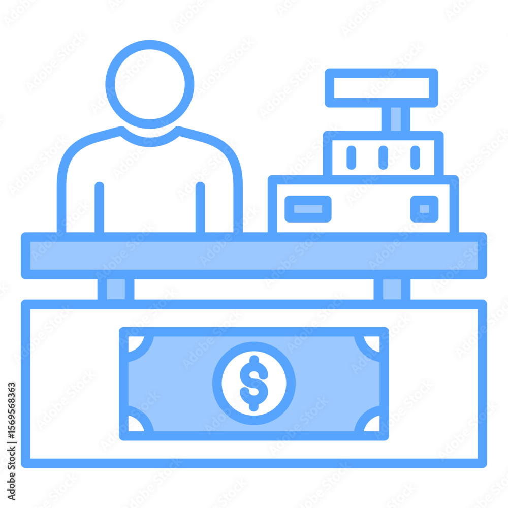 Cashier Blue Icon Cashier Blue Icon