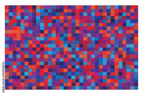 Colorful tiles in a clean vector layout create a dynamic pattern, ideal for brightening up wall or floor spaces with cheerful decorative charm.

