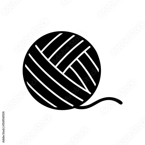 Yarn ball icon representing knitting and fiber art – filled