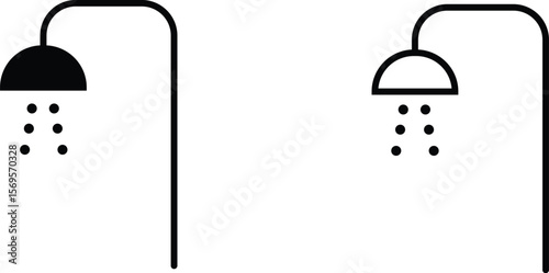 Shower icon. Bathroom icon button vector.