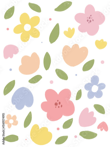 Wallpaper Mural seamless pattern of colorful flowers and leaves Torontodigital.ca