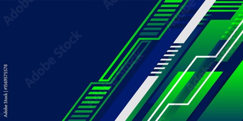 Abstract blue banner design vector, dynamic sporty horizontal background template for media promotion or web banner arts vector