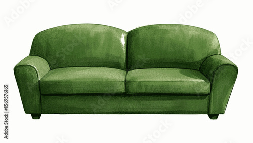 Refuge Palette Living room sofa green isolated watercolor vector illustration svg