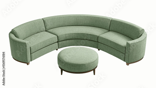  Tranquil Lounge Living room sofa green isolated watercolor vector illustration svg