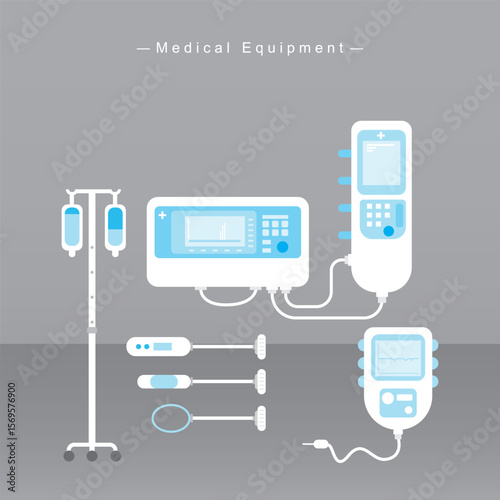 Hospital Tools Flat Design – Vector Icons Set for Healthcare Projects.