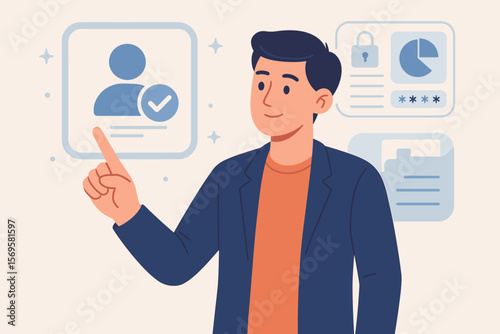 KYC Know Your Customer Business Identity Verification Concept. Financial Security, Access Personal Data, Digital Authentication, Secure Login, User Profile, Compliance, Data Protection