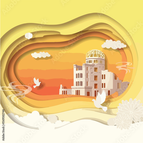 Hiroshima Peace Memorial Dome A Paper Cut Art Tribute to Peace