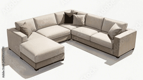 Sofa Silhouette Living room sofa brown isolated watercolor vector illustration svg