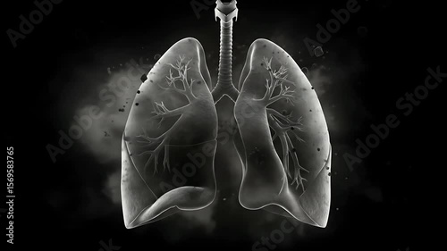 Visualizing Human Lungs with Particle Effects on Dark Background