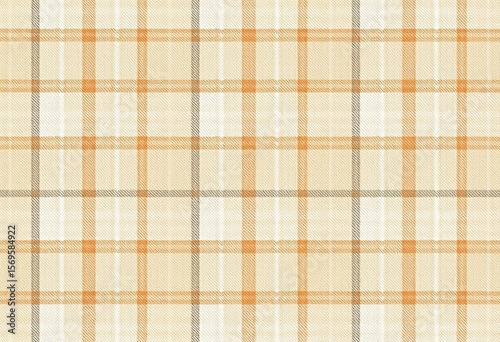 Subtle beige and white plaid fabric texture; seamless checkered pattern, plaid, fall