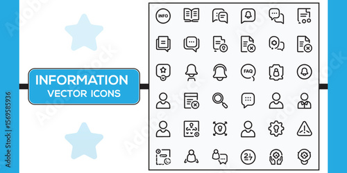 Information Icons Set – Thin Line Vector Symbols for Web and Apps