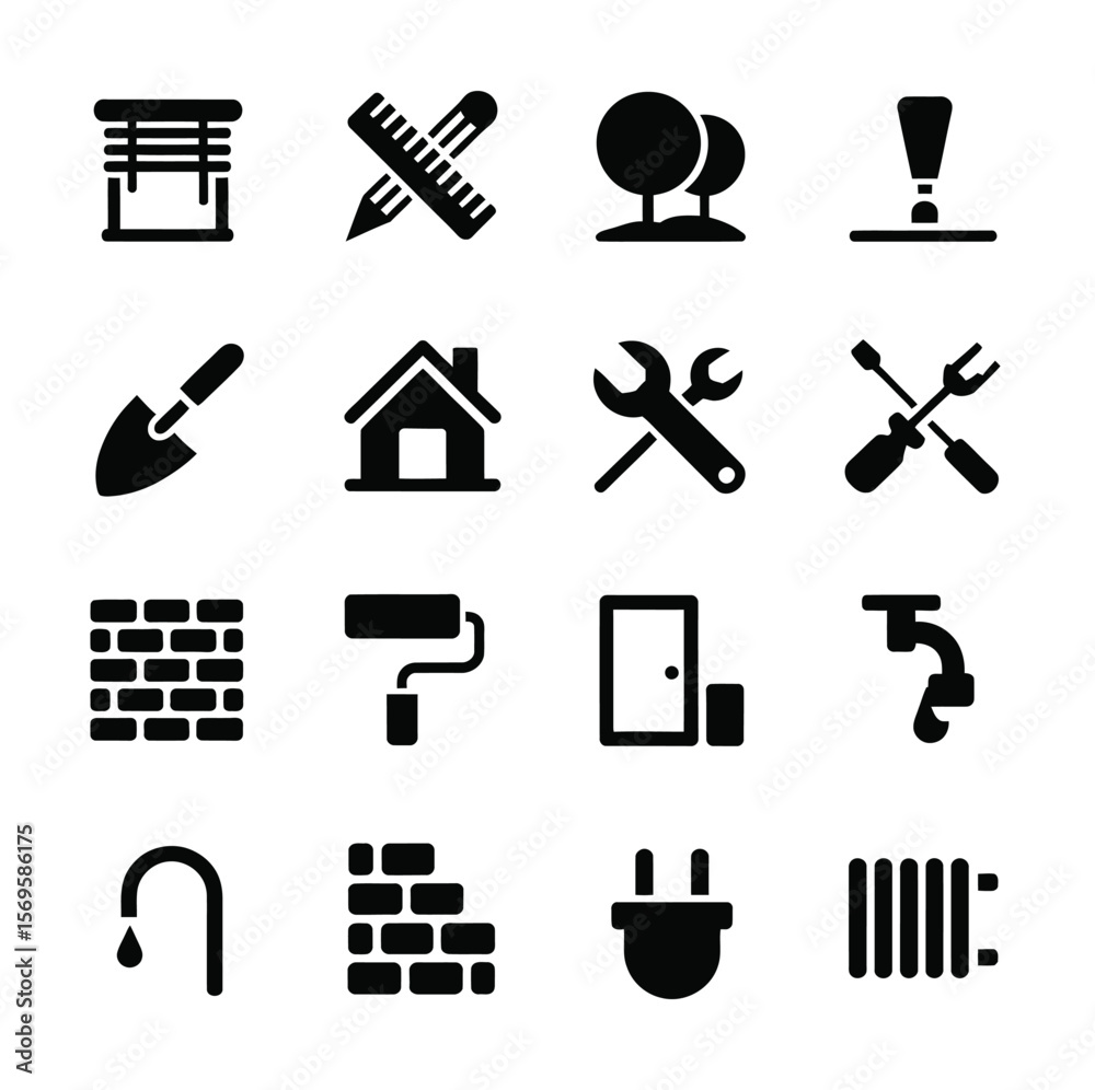 Fototapeta premium A collection of different tools including a tool a building construction and a brick wall