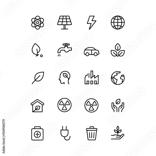 Renewable energy vector icon. Green energy illustration sign or symbol. Pro Vector
