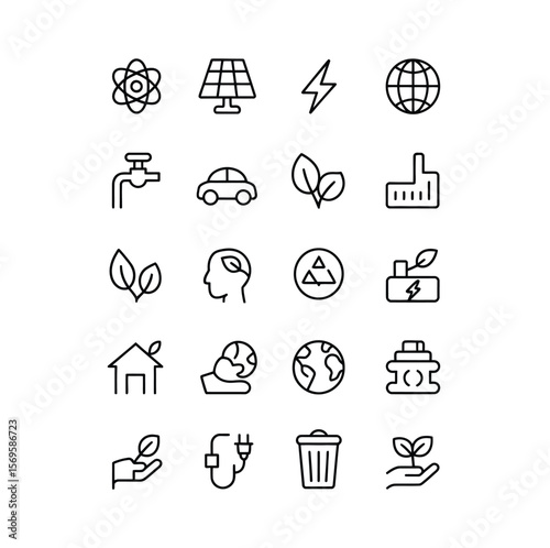 Renewable energy vector icon. Green energy illustration sign or symbol. Pro Vector