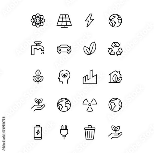 Renewable energy vector icon. Green energy illustration sign or symbol. Pro Vector