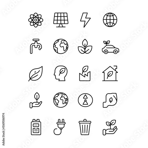 Renewable energy vector icon. Green energy illustration sign or symbol. Pro Vector