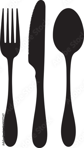 Fork knife spoon silhouette cutlery silverware