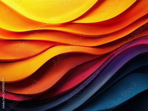 Wallpaper with geometric curves with rainbow colors. Generative AI
