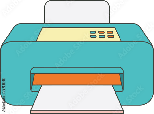 Printer icon vector illustration of an office laser printing device